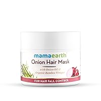 Mamaearth Onion Oil Hair Mask with Organic Bamboo Vinegar | Controls Hair Fall & Damage | Strengthens Roots | Nourishing Formula for Healthy Scalp | 6.76 Fl Oz (200ml)