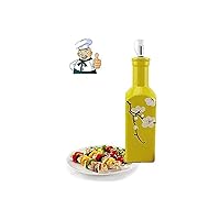 Oil And Vinegar Dispenser Oil and Vinegar Dispenser,Oil Vinegar Bottle Pot Kitchen Ceramics Olive Sauce Seasoning Box Dust Proof And Leak-Proof Dispenser (Color : Yellow)