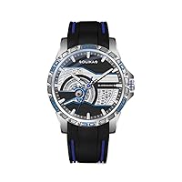 OLIKA Men Automatic Self-Wind Mechanical Luminous Silicone/Stainless Steel Band Sport Wrist Watch Skeleton Tourbillon Waterproof Business Clock