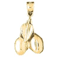 14K Yellow Gold 3D Cherries Pendant