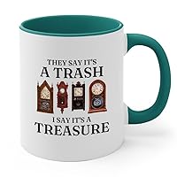 Antique Collector/Lovers 2Tone Mug 11oz Green -Trash And Treasure A - Rare Collection Classical Authentic Historical Artifacts Coin Collector Vintage Old People