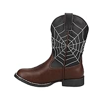 ROPER Kids Boys Spider Web Light Up Round Toe Casual Boots Mid Calf - Brown