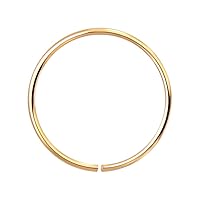 14 Karat Solid Gold 22 Gauge (0.6MM) - 3/8 Inch (10MM) Length Seamless Continuous Nose Hoop Ring