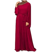 Womens Long Sleeve Muslim Dresses Ethnic Style Abaya Dress Long Sleeve Abaya Set Long Cardigan Maxi Dress