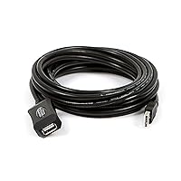 Monoprice USB 2.0 Male to Female Active Extension/Repeater Cable - Use with Playstation, Xbox, Kinenct, Oculus VR, Card Reader, Hard Drive, Keyboard, Printer, Camera, 20/28AWG, 16 feet, Black