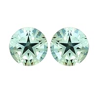 2.60-2.75 Cts of AA 7 mm Texas Star Green Amethyst Matched Pair (2 pcs) Loose Gemstones