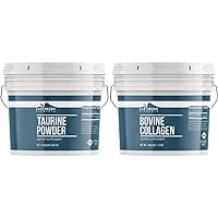 Earthborn Elements Taurine Powder and Bovine Collagen Peptides Powder Bundle, 1 Gallon Bucket Each, Dietary Supplements, No Additives