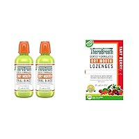 TheraBreath Dry Mouth Oral Rinse, Tingling Mint, Dentist Formulated, 16 Fl Oz (2-Pack) & Dry Mouth Lozenges with ZINC, Tart Berry Flavor, 100 Lozenges