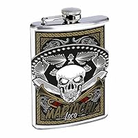 Mariachi Flask D3 8oz Stainless Steel Mexico Folk Music Musicians