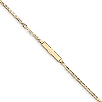 Saris and Things 14K Yellow Gold Flat Anchor Link ID Bracelet