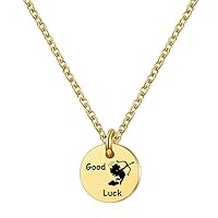 Love Fashion Female Gold Clavicle Chain Stainless Steel Love God Cupid Lovers Good Luck Necklace