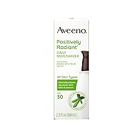 Aveeno Positively Radiant Daily Facial Moisturizer with Total Soy Complex and Broad Spectrum SPF 30 Sunscreen, Oil-Free and Non-Comedogenic, 2.5 fl. oz