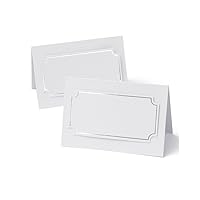 Gartner Studios Silver Foil Place Cards, Gray, 3.75” x 2.5”, Set of 50