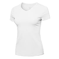 Made by Emma Women's Essential Daily Cotton Basic Slim-Fit Short Sleeve V-Neck T Shirts