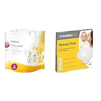 Medela Quick Clean Steam Bags for Bottles Breast Pump Parts, Hydrogel Pads for Sore Cracked Nipples Breastfeeding Essentials 12 Pack