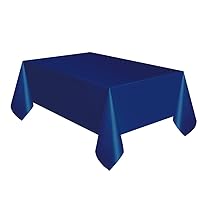 True Navy Blue Solid Rectangular Plastic Table Cover (54