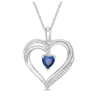 ABHI 0.20 CT Heart Cut Diamond Loving Heart Pendant Necklace 14k White Gold Finish