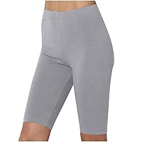 Women Sweatpants Leggings Shorts Knee Length High Waisted Bicycle Trousers Comfy Anti Chafing Cotton Slip Shorts
