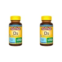 Nature Made Vitamin D3 2000 IU (50 mcg), Dietary Supplement for Bone, Teeth, Muscle and Immune Health Support, 90 Softgels, 90 Day Supply (Pack of 2)