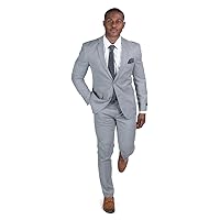 Slim Fit Mens Solid Suit 2 Button Notch Lapel ZF10036A