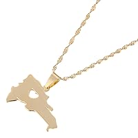 The Dominican Republic Map Pendant Jewelry Women Gold Color Jewelry Map of Dominican