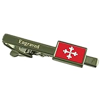 Pisa City Italy Flag Tie Clip Engraved in Pouch