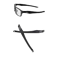 Replacement Temples Arms Legs With Gray Icon Ring For Oakley Crosslink Sweep PRO Switch Pitch Glasses - Black, 140mm
