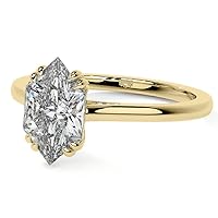 Moissanite Engagement Rings 3 CT Colorless VVS1 Clarity Duchess Marquise Cut for Women Eternity Promise Ring 925 Sterling Silver Wedding Bands 18K Yellow Gold Bridal Rings Diamond Jewelry