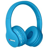 Headphones Bluetooth Wireless Kids Volume Limit 85dB /110dB Over Ear Foldable Noise Protection Headset/Wired Inline AUX Cord Mic for Children Boy Girl Travel School Phone Pad Tablet PC Blue