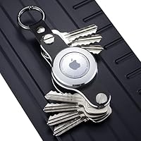 Metal Airtag Keychain, Compact Key Organizer for Apple Airtag, Slim Key Holder with Airtag Case, Aluminum AirTag Organizer Keychain for Men, Anti-Theft AirTag Holder for Secures Keys