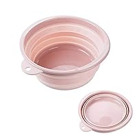 Collapsible Wash Basin Folding Dishpan Dish Bowl Washing Tub Set of 1 (Pink - Large)