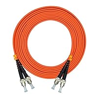 30Meters 100ft ST to ST Duplex 62.5/125 OM1 Multimode Fiber Optic Cable Jumper Optical Patch Cord ST-ST