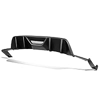 3 Pcs Quad Fin Rear Diffuser with Side Valence Body Kit Compatible with Ford Mustang 15-17