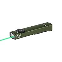 OLIGHT Arkfeld Flat Flashlight 1000 Lumens Dual Light Source EDC Lights with Green Beam and White LED Combo, Powered by Rechargeable Built-in Battery for Outdoors, Emergency, Work(OD Green Cool White)