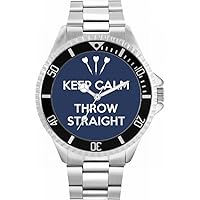 Navy Keep Calm Throw Straight Mens Wrist Watch 42mm Case Custom Design