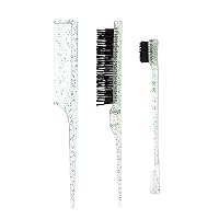 3Pcs Achieve Hairstyles With Flakes Hair Teasing Comb Three Row Bristle Hair Brush Teasing Comb Grooming Combs Hair Grooming Kit