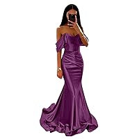 Off Shoulder Satin Bridesmaid Dresses Ball Gown Mermaid Prom Dress Corset Long Evening Party Formal Dress IIF079