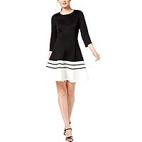 Calvin Klein Women's Three Quarter Sleeve Fit and Flare Dress