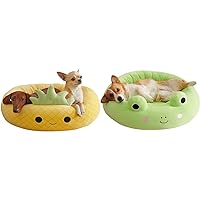 Squishmallows 24-Inch Maui Pineapple Pet Bed - Medium Ultrasoft Official Plush Pet Bed & 24-Inch Wendy Frog Pet Bed - Medium Ultrasoft Official Plush Pet Bed
