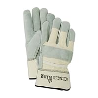 MAGID TB23E-S Clean King TB23E Select Cow Split Leather Palm w/PE Cuff, Small, Gray (Pack of 12)