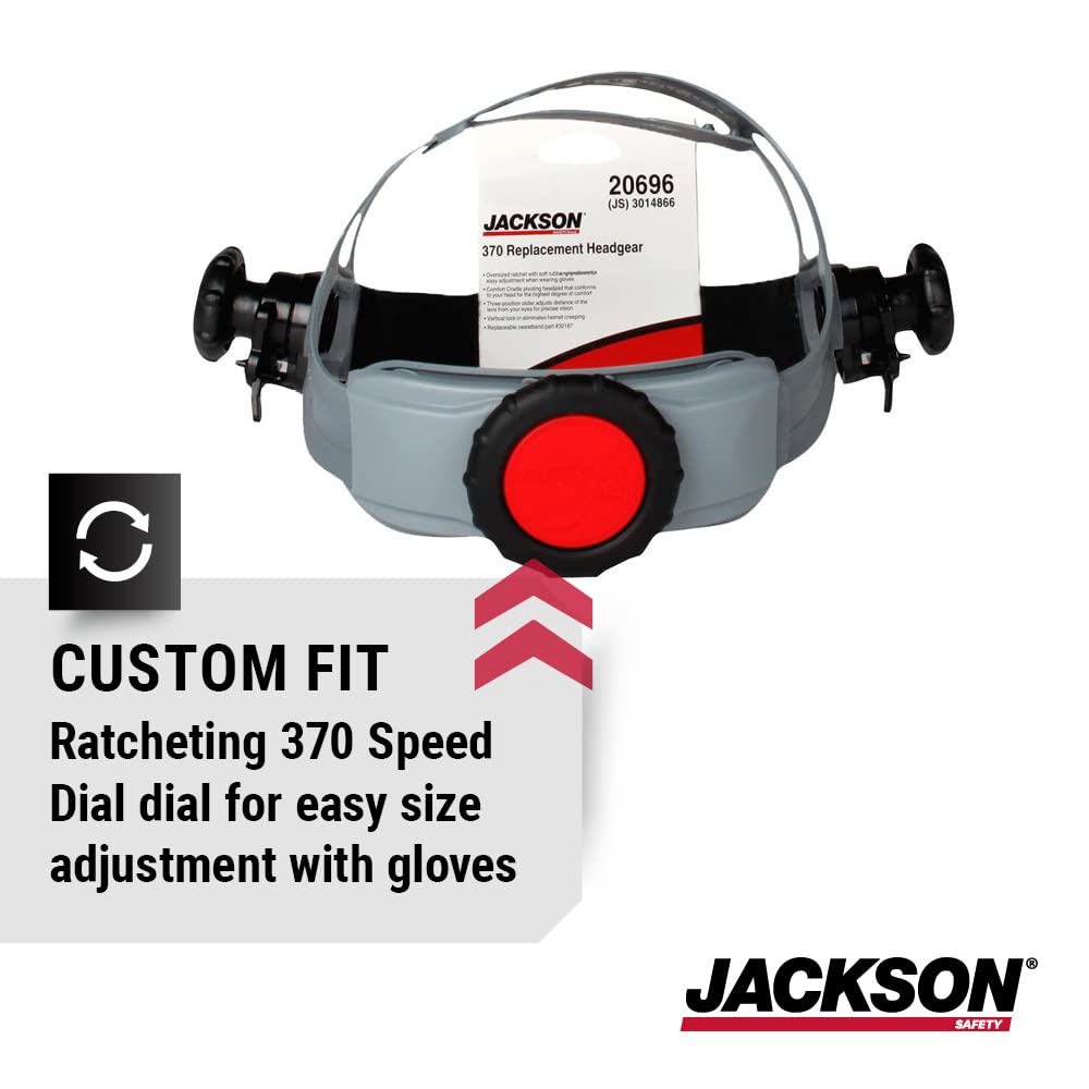 Jackson Safety 370 Replacement Headgear Part - Welding Helmet Accessories - Adjustable - Black/Grey - 20696