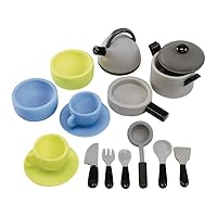 Excellerations My First Soft Dishes Set - 18 Pieces with Storage Bag, Cooking Playset for Pretend Play, Kitchen Role Play for Infants, Portable Soft Play Kit, Developmental and Educational Baby Toy