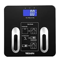 Precision Body Fat Scale with Backlit LCD Digital Bathroom Scale For Body Weight, Body Fat,Water,Muscle,BMI,Bone Mass and Calorie,10 User Recognition 400 lbs Capacity,Fat Loss Monitor,Black
