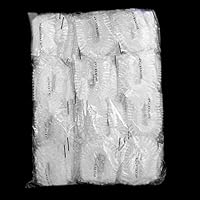 100 Pcs Disposable Plastic Thick Shower Caps Clear Elastic Bath Cap For Women Spa,Home Use,Hotel and Hair Salon,Pack of 100 Individually Wrapped
