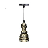 LED Mini Water Pipe Small Pendant  Lights Vintage Industrial Restaurant Bar Ceiling  Lamp Spotlights Lighting Fixture Retro Wrought Iron Single Head Hanging  Lights Flush Mount Light (Color : B