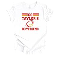 Womens Funny Tshirt Go Taylor's Boyfriend Heart Football Kelce Short Sleeve Tshirt Graphic Tee