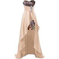 Sheath Short Camo Cocktail Prom Dresses Bridesmaid Dress High Low Satin
