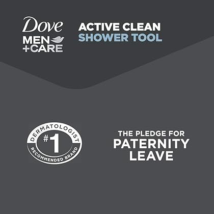Dove Men+Care Shower Tool For Stronger, Healthy-Feeling Skin Active Clean Scrubs and Exfoliates for a Deeper Clean With Body Wash, 4 Pack