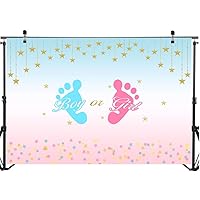 Gender Reveal Baby Shower Photo Backdrops Little Star Blue Pink Baby Footprint Gender Surprise Photography Background 7x5ft