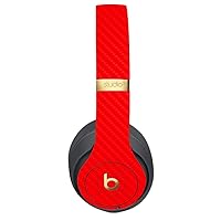 MightySkins Carbon Fiber Skin for Beats Studio 3 Wireless - Red | Protective, Durable Textured Carbon Fiber Finish | Easy to Apply, Remove, and Change Styles | Made in The USA (CF-BESTU3WI-Solid Red)